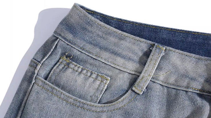 Blue Patched Dual Tone Jeans
