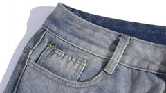 Blue Patched Dual Tone Jeans