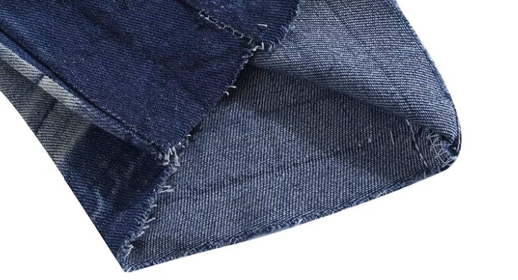 Blue Patched Dual Tone Jeans