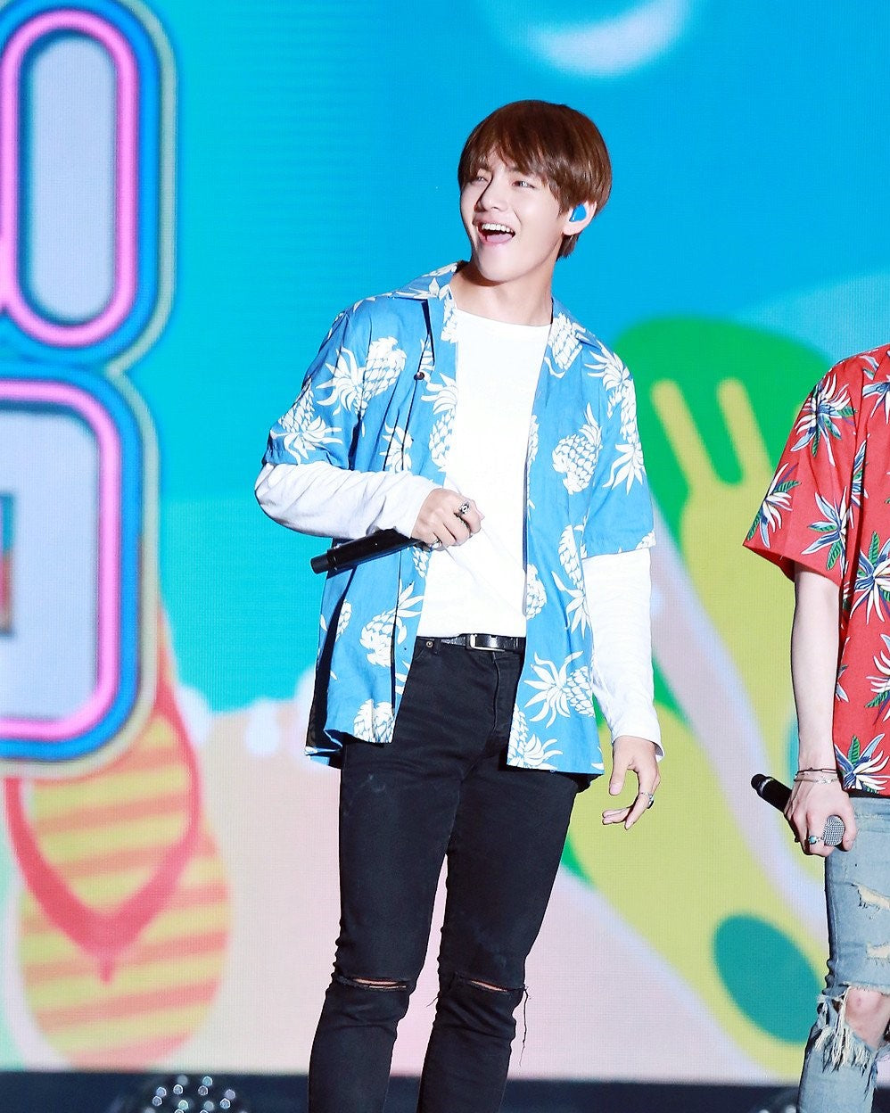 Blue Pineapple Pattern Shirt
