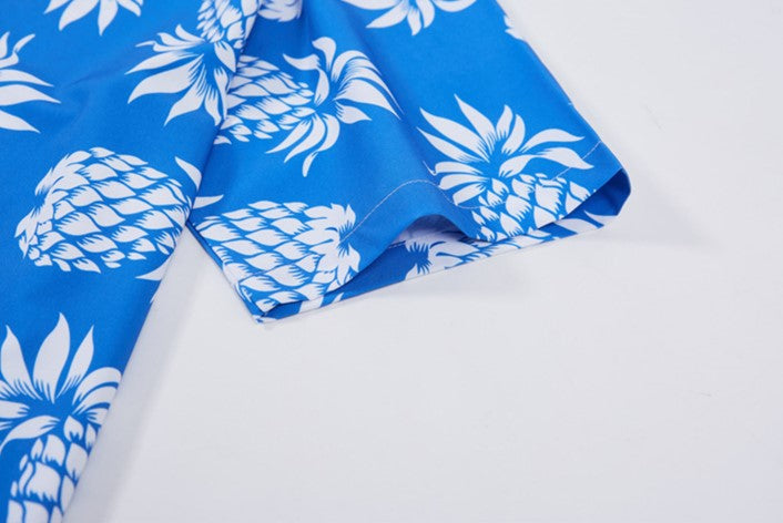 Blue Pineapple Pattern Shirt
