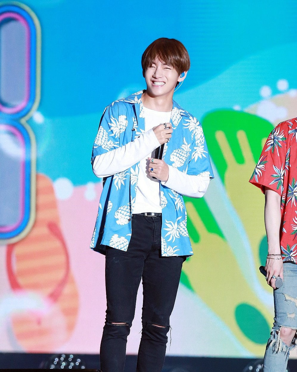 Blue Pineapple Pattern Shirt