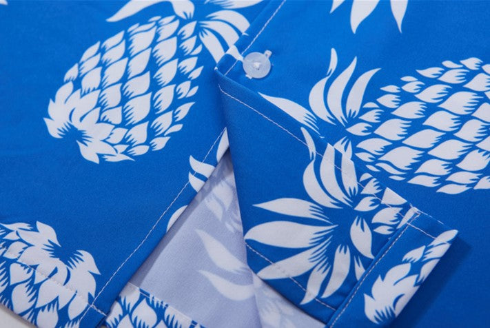 Blue Pineapple Pattern Shirt
