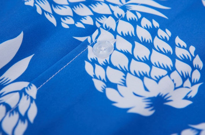 Blue Pineapple Pattern Shirt