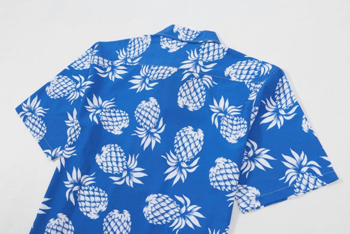 Blue Pineapple Pattern Shirt