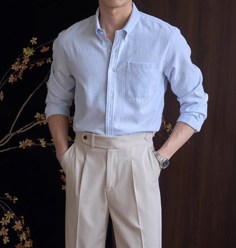 Blue Pinstripe Pocket Shirt