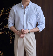 Blue Pinstripe Pocket Shirt