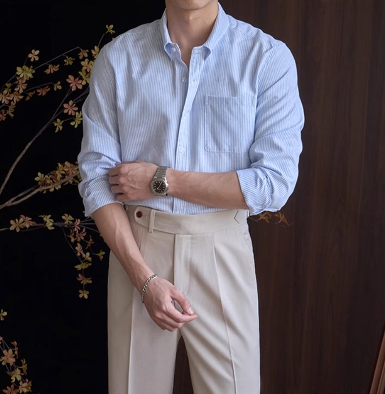 Blue Pinstripe Pocket Shirt