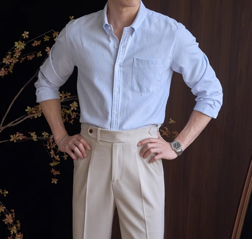 Blue Pinstripe Pocket Shirt