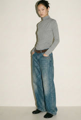 Blue Pocket Buckle Details Jeans