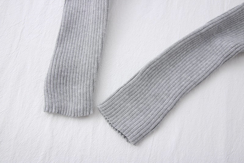 Blue Ribbed Short Sweater