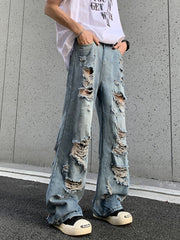 Blue Ripped Baggy Jeans