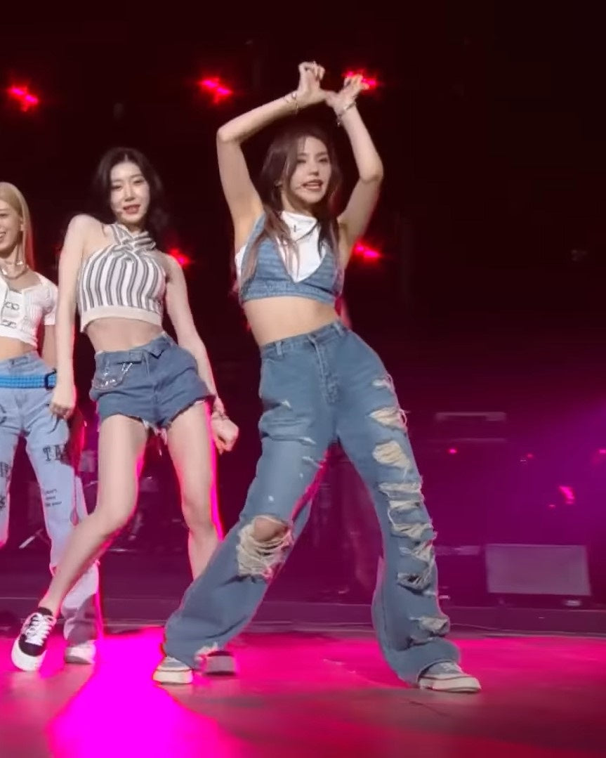 Blue Ripped High Waist Jeans