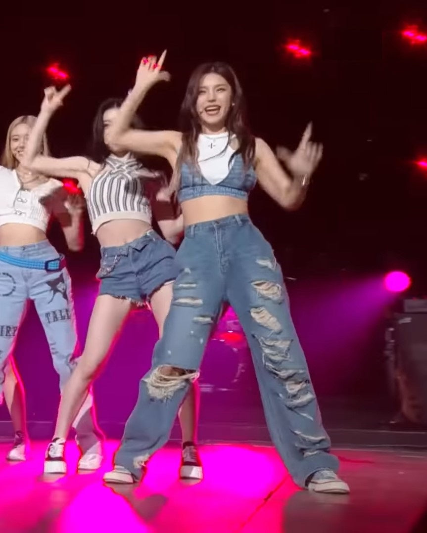 Blue Ripped High Waist Jeans