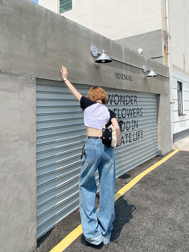 Blue Ripped High Waist Jeans