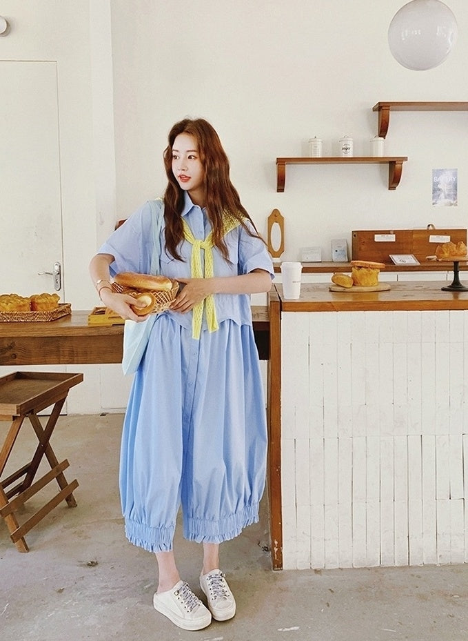 Blue Shawl Shirt Slimming Floral Maxi Dress