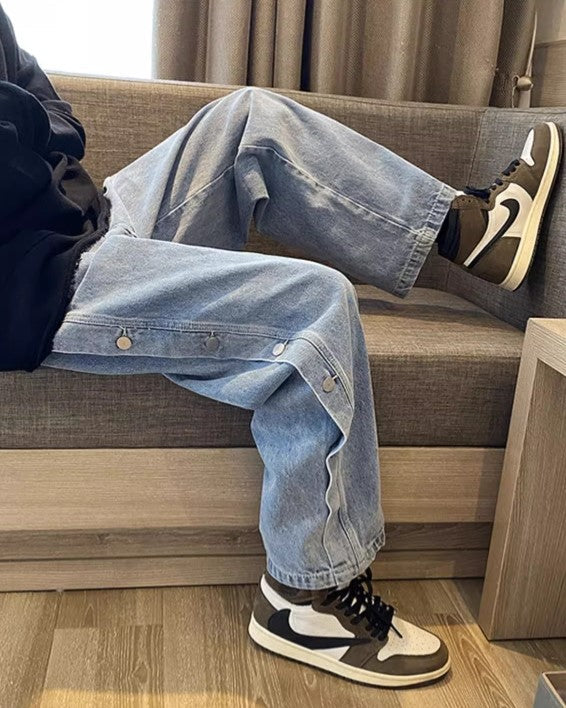 Blue Side-Buttoned Jeans