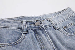 Blue Side Slit Jeans
