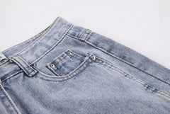 Blue Side Slit Jeans
