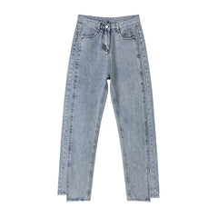 Blue Side Slit Jeans