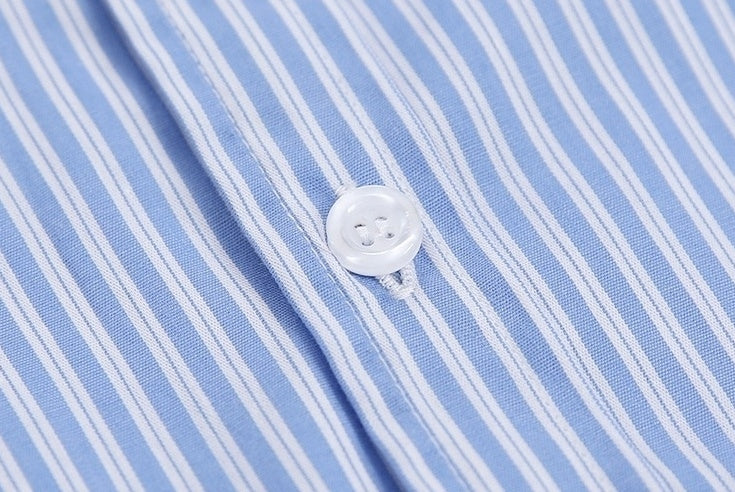 Blue Striped Casual Loose Shirt