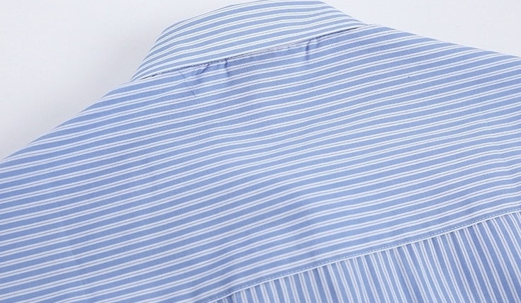 Blue Striped Casual Loose Shirt