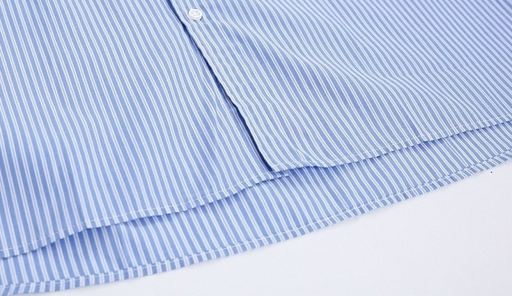 Blue Striped Casual Loose Shirt