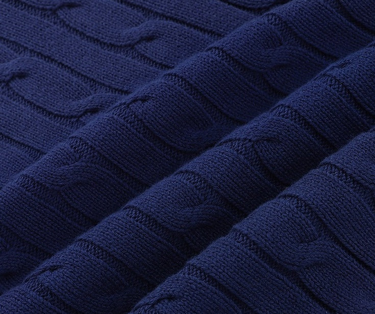 Blue V-Neck Sweater With White Linings |Yoon Ji Won â€?Love Your Enemy