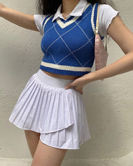 Blue V-Neck Vest