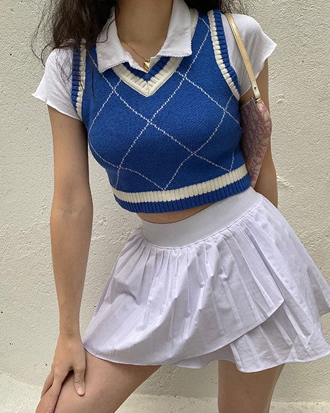 Blue V-Neck Vest