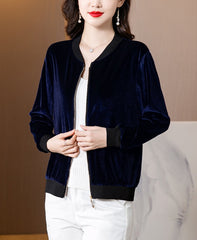 Blue Velvet Bomber Jacket