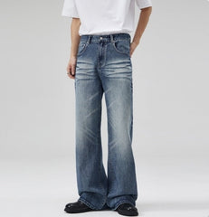 Blue Vintage Wash Wide Jeans