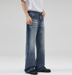 Blue Vintage Wash Wide Jeans