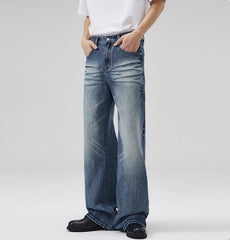 Blue Vintage Wash Wide Jeans