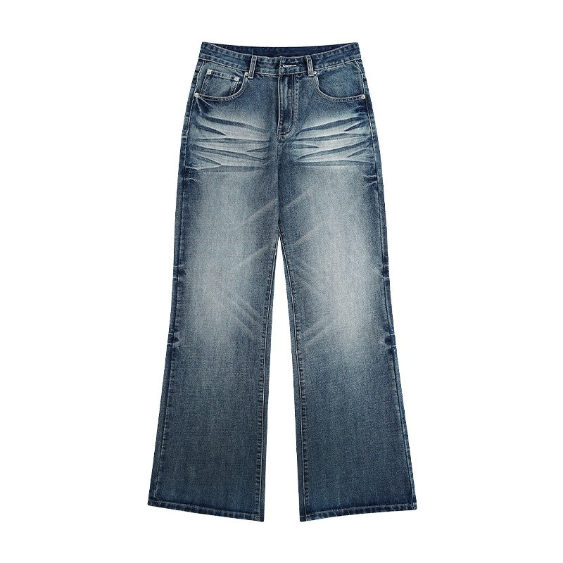 Blue Vintage Wash Wide Jeans