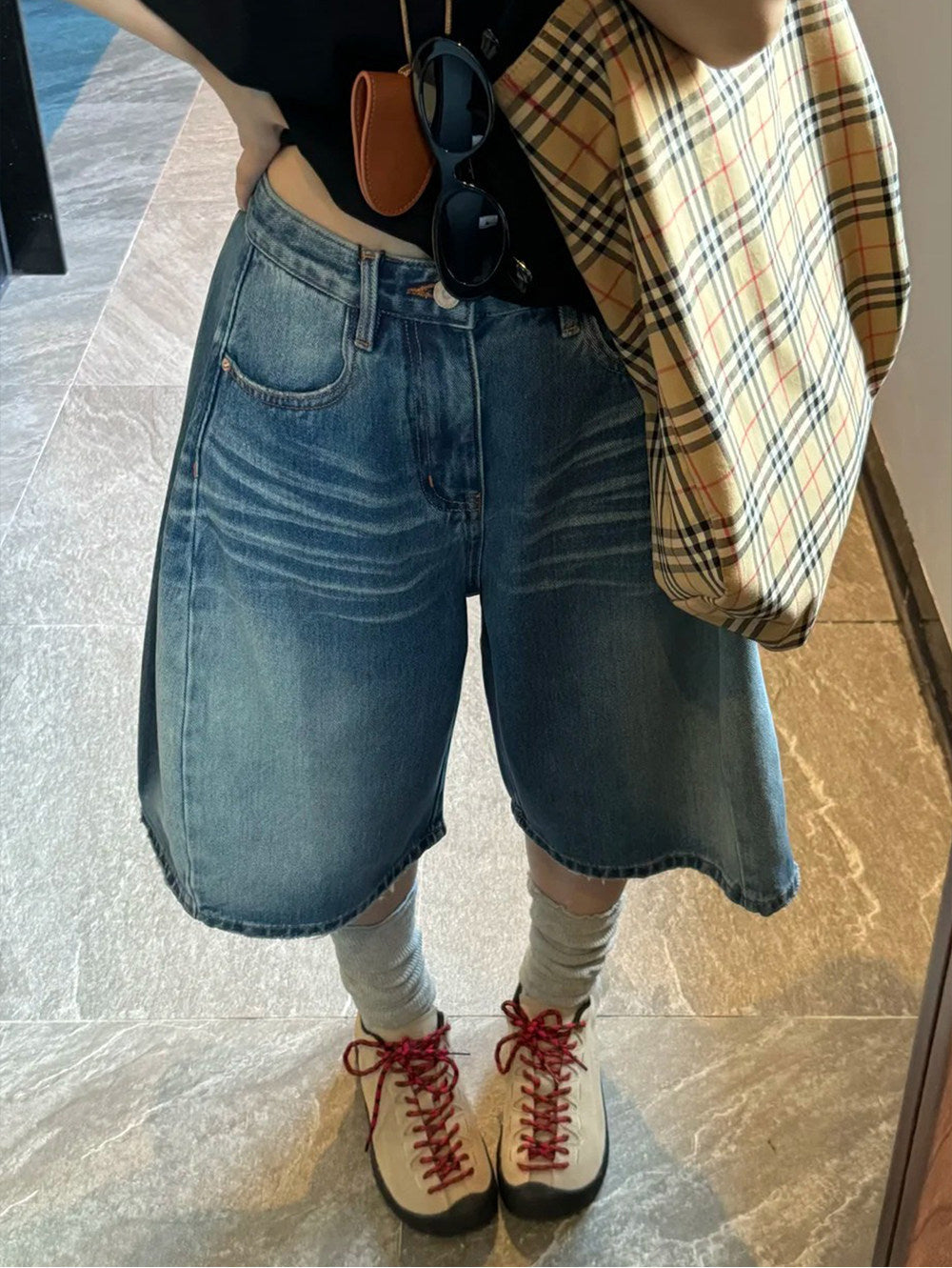 Blue Washed Denim Jorts