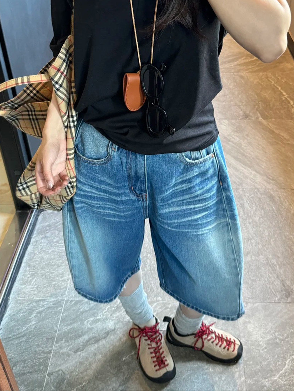 Blue Washed Denim Jorts