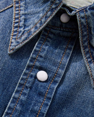 Blue Washed Retro Denim Shirt