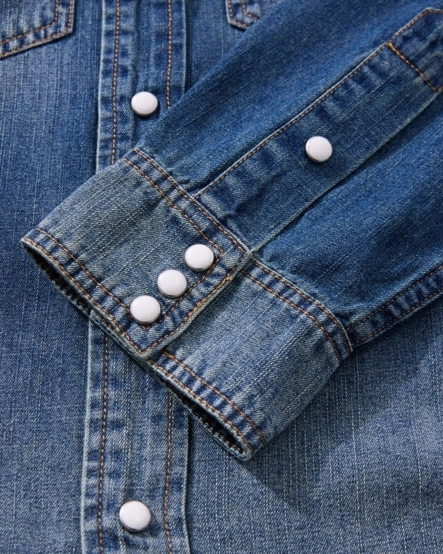 Blue Washed Retro Denim Shirt