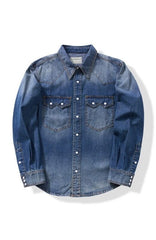 Blue Washed Retro Denim Shirt