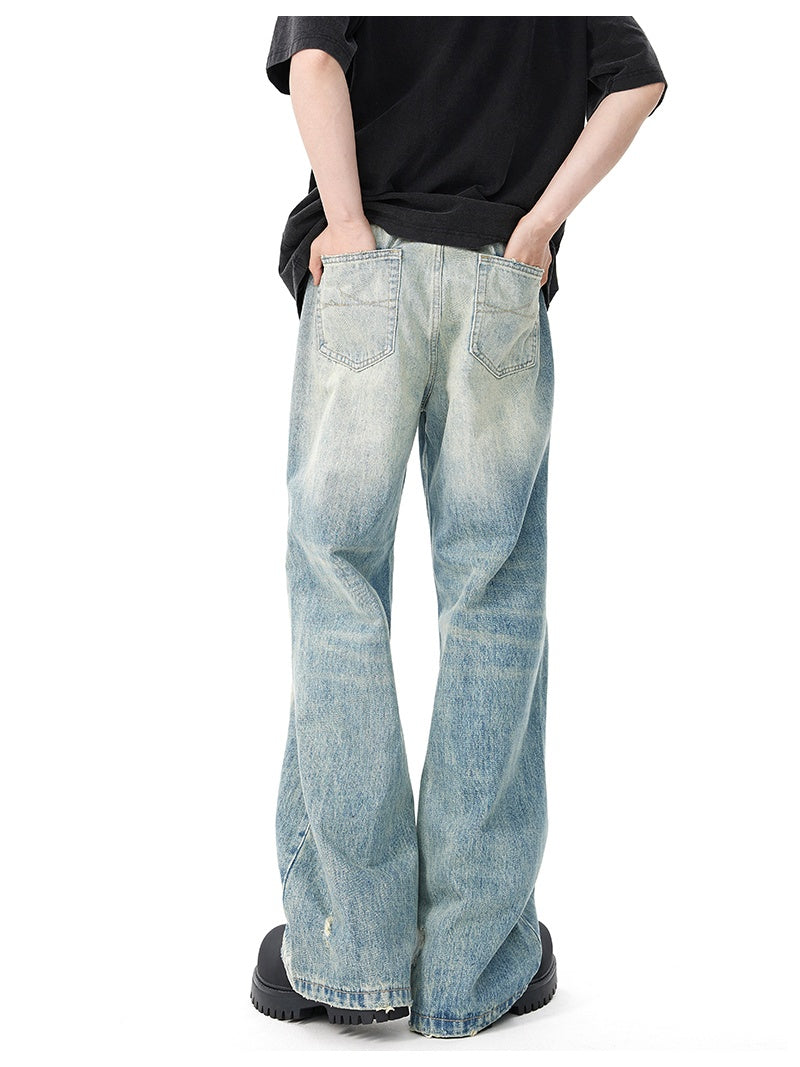 Blue Washed Ripped Casual Jeans