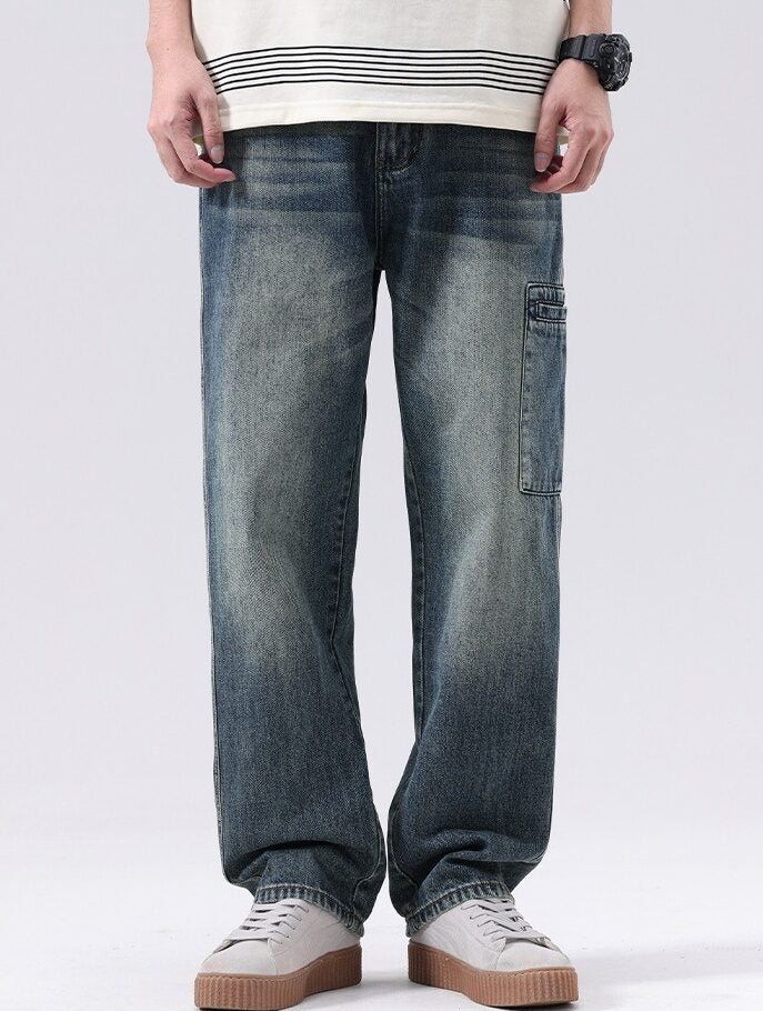 Blue Washed Side Pocket Jeans