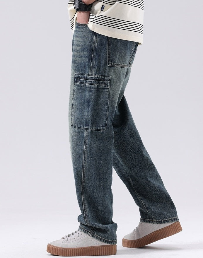 Blue Washed Side Pocket Jeans