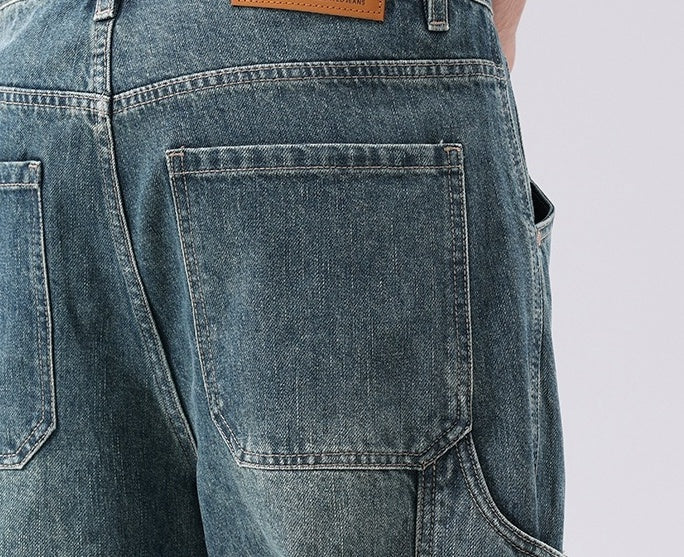 Blue Washed Side Pocket Jeans