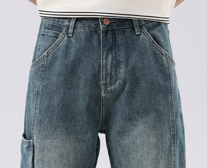 Blue Washed Side Pocket Jeans