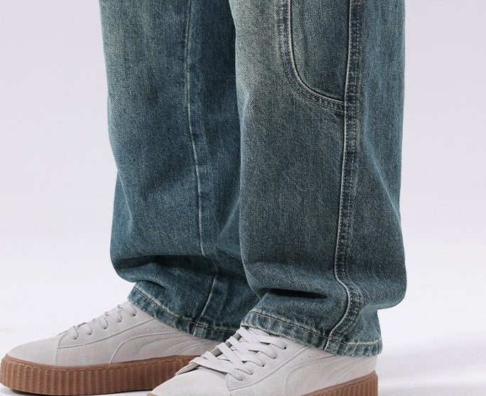 Blue Washed Side Pocket Jeans