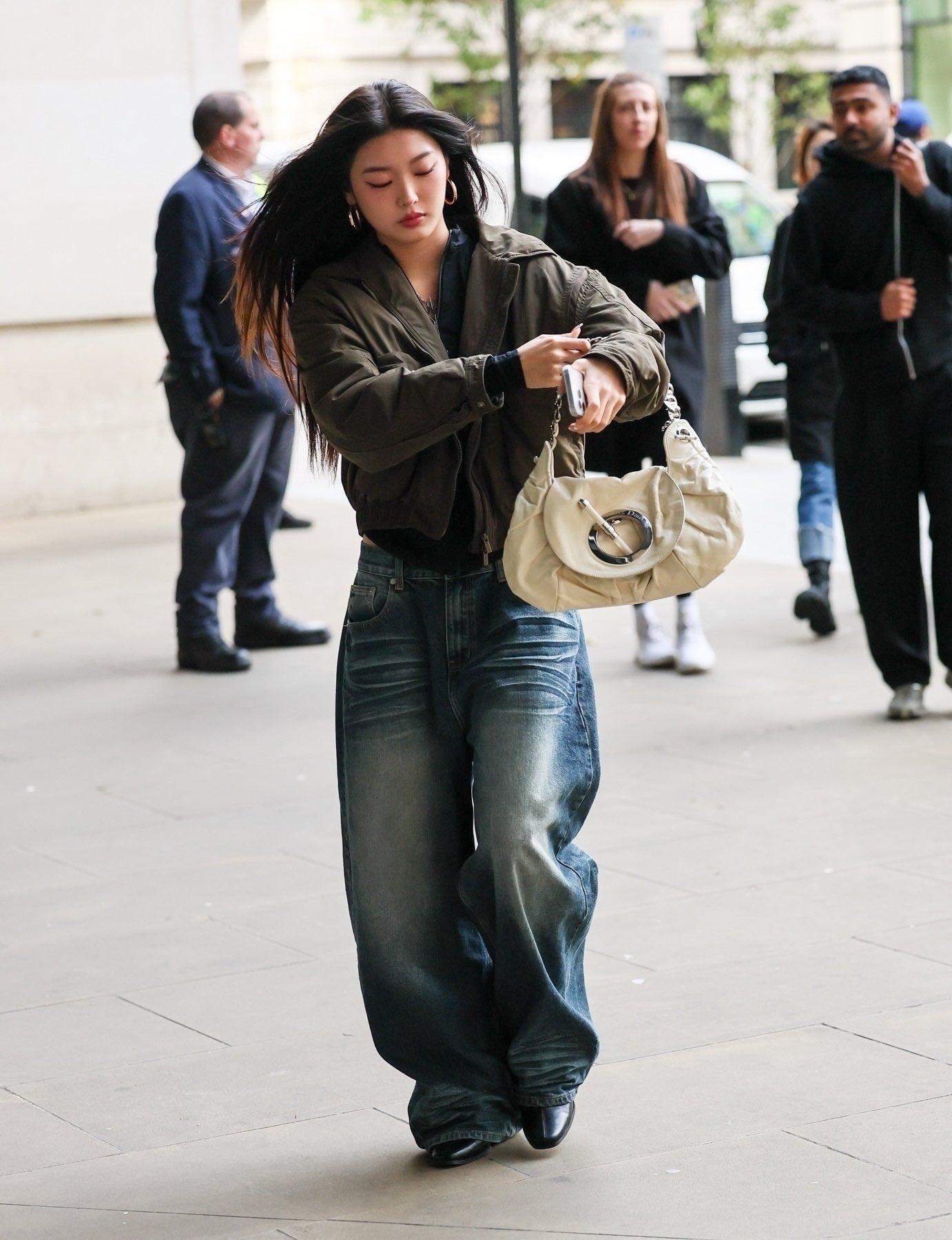 Blue Washed Wide Leg Jeans