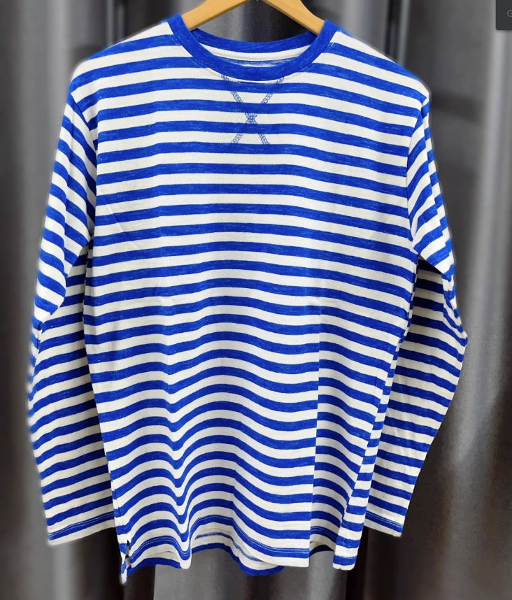 Blue Striped Long Sleeve T-Shirt