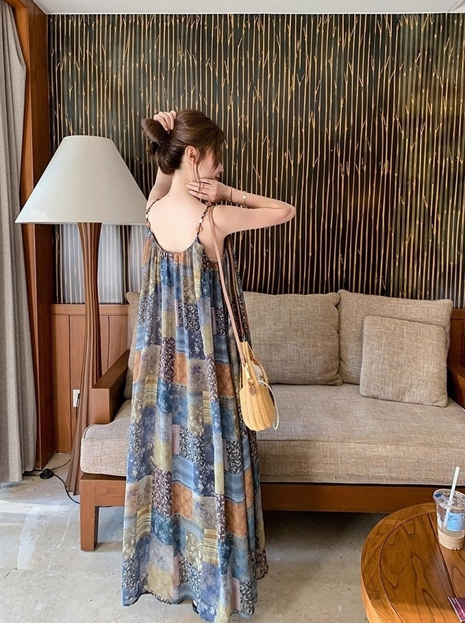 Bohemian Floral Patchwork Dress Vest Set
