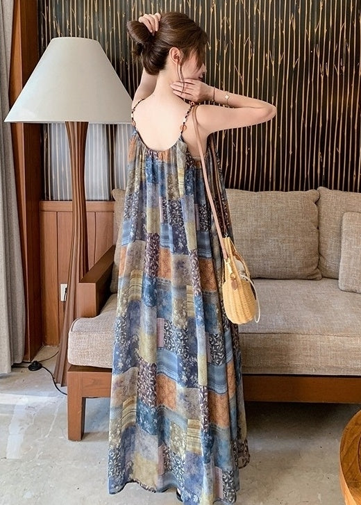 Bohemian Floral Patchwork Dress Vest Set
